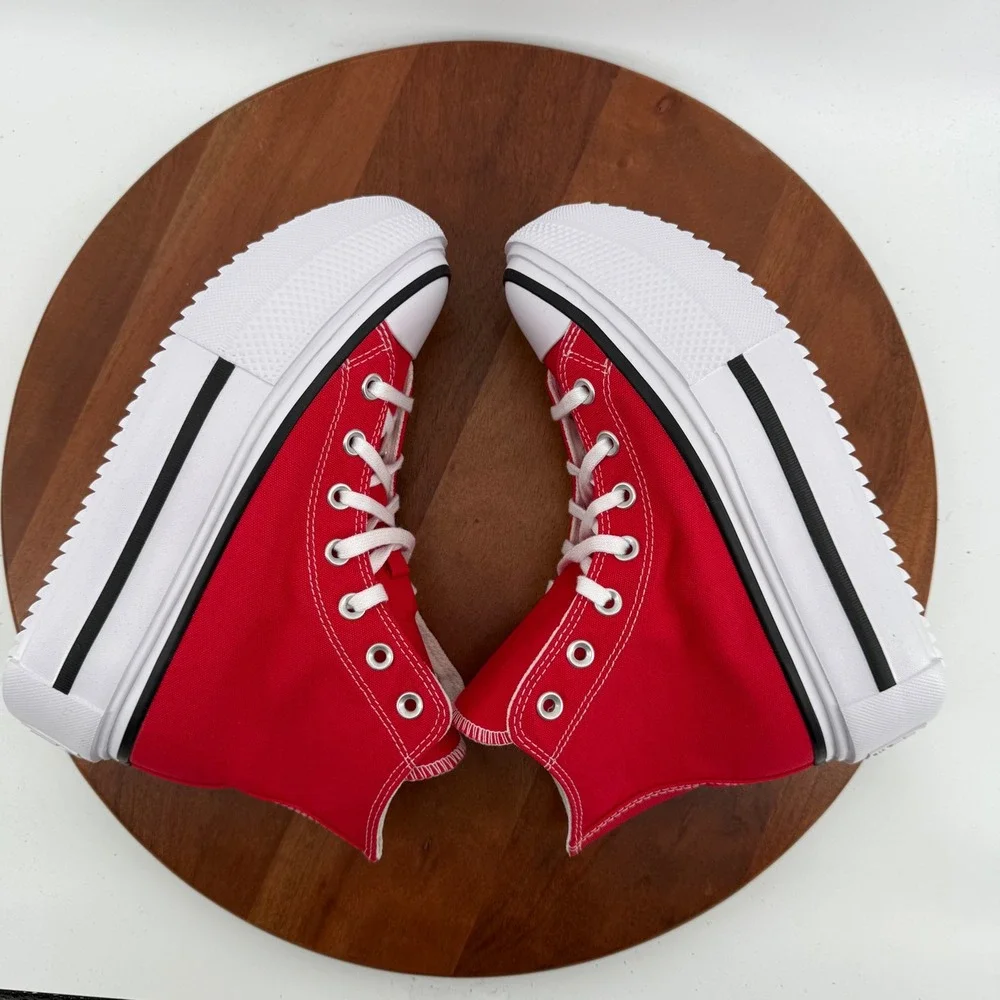 Converse CTAS Lift Double Stack Hi Sneakers Red Platform A15542C Men 5/Women 7
